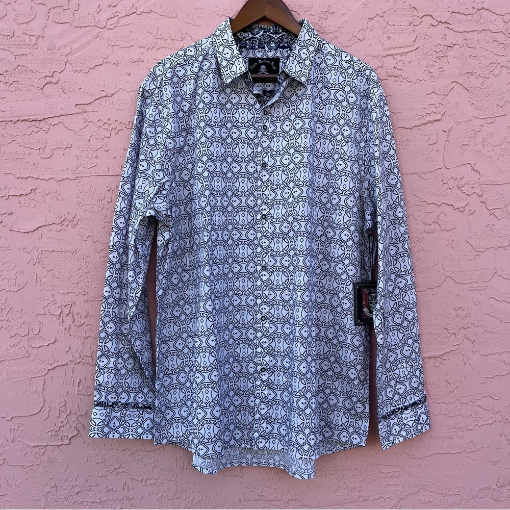 NEW Rock Roll n Soul Button Up Shirt Long Sleeve Blue White Size 2XL NWT